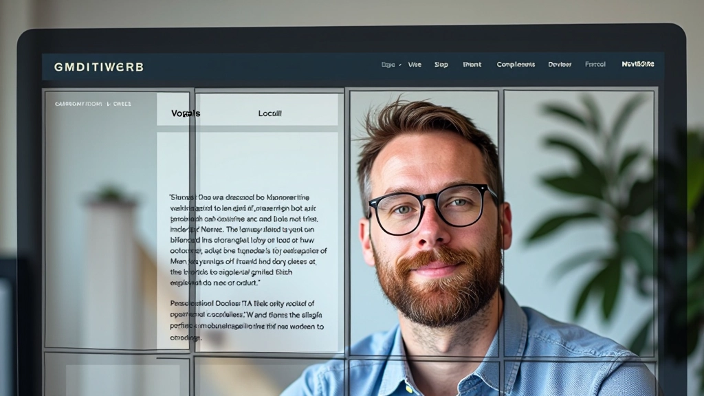 Screenshot einer modernen Website mit sichtbarem Zwölf-Spalten-Raster-Overlay und Content-Blöcken, die sich am Raster ausrichten