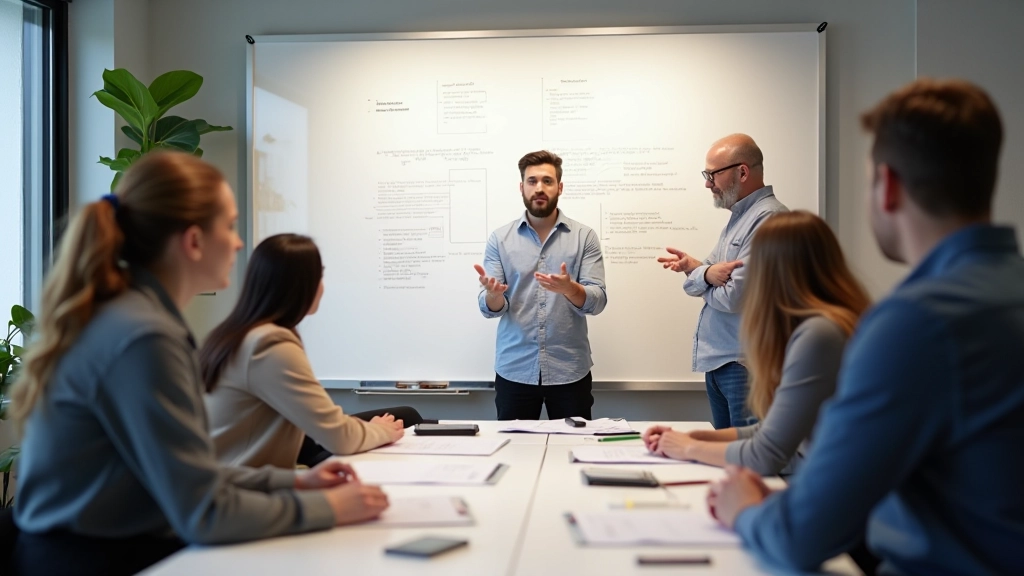 Team-Meeting zur Diskussion von Rasterlayouts und Modulardesign